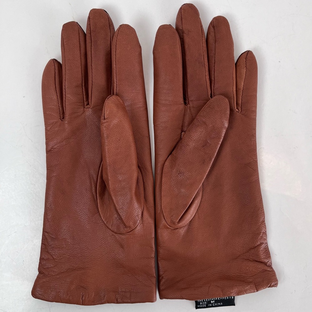 VTG Wilsons Leather Gloves Women’s Size M Cognac Tan Cashmere-Lined Fall Autumn